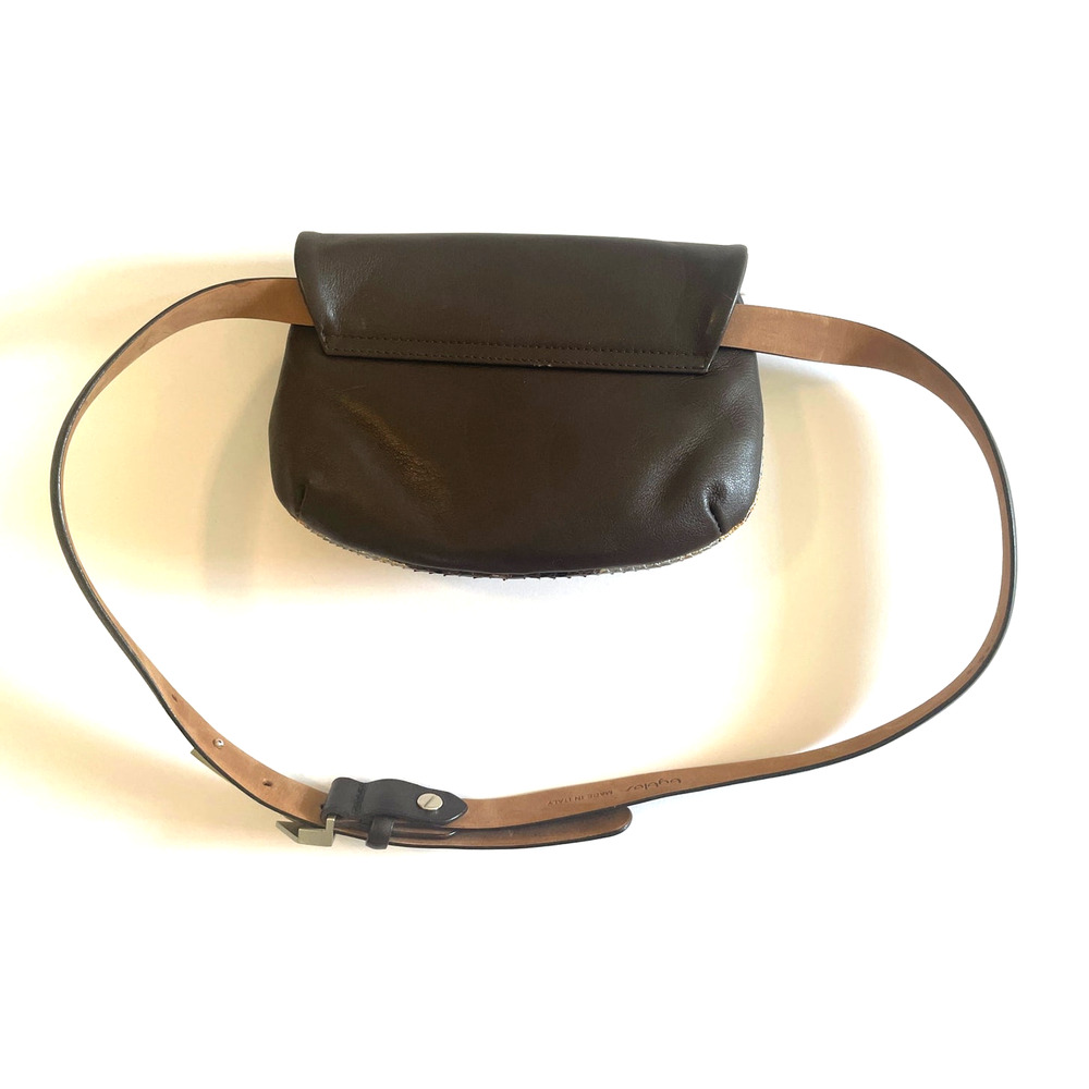 Y2K Byblos Belt Bag Haircalf Leather Snakeskin Print Flap Vintage Designer Italy - Picture 9 of 16